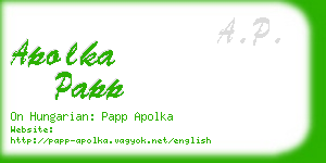 apolka papp business card